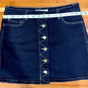 Women's Dark Blue Denim Mini Skirt-Small
